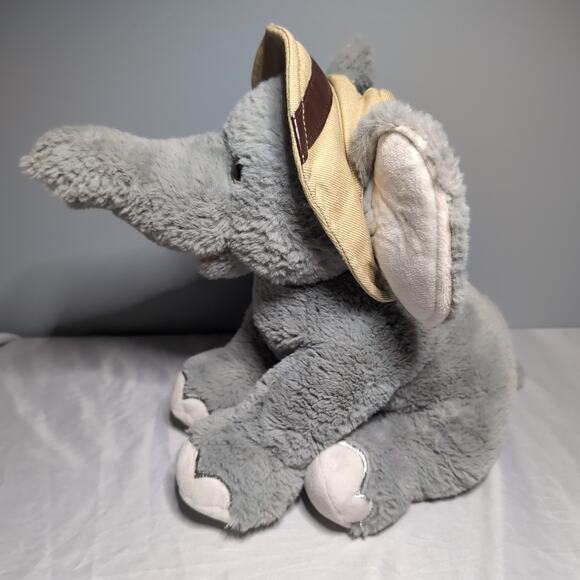 RBI Ron Banafato Inc Elephant Plush Scout Safari Hat Grey Soft Stuffed Animal - Picture 2 of 12